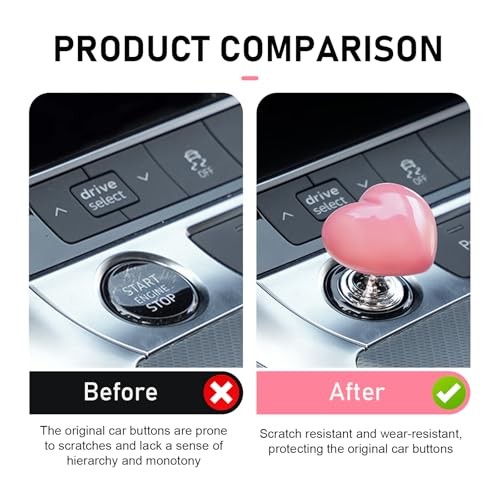 Car Push Start Button, Ceramics Push to Start Engine Ignition 1 PC Pink #01
