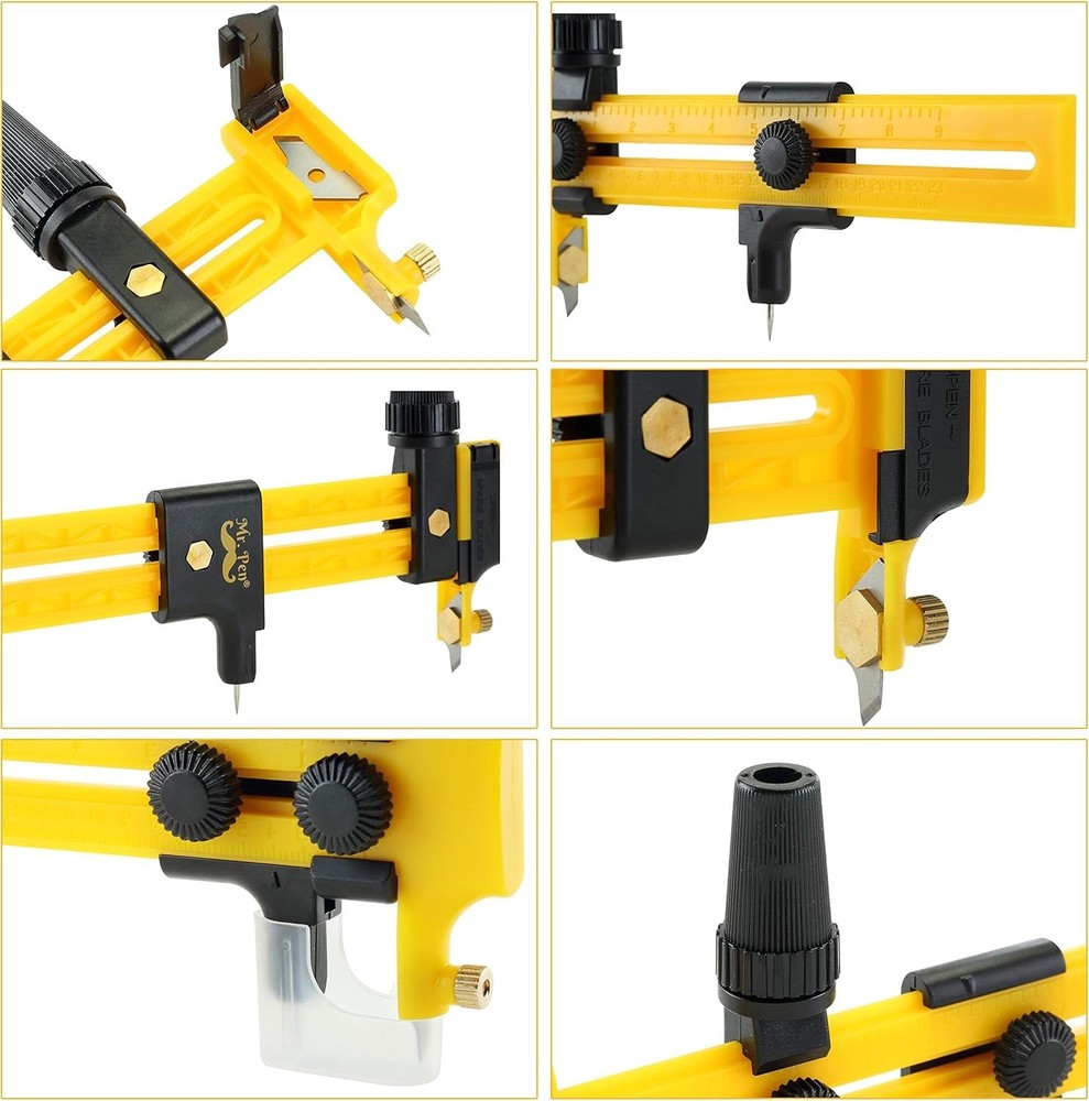 Manual Retractable Compass Circle Cutter for Precision Crafting & Fabric Use