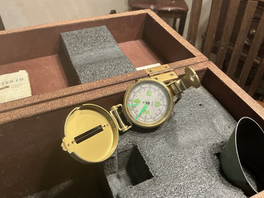 Vintage Keuffel & Esser K&E Dumpy Level - Transit with Wood Case