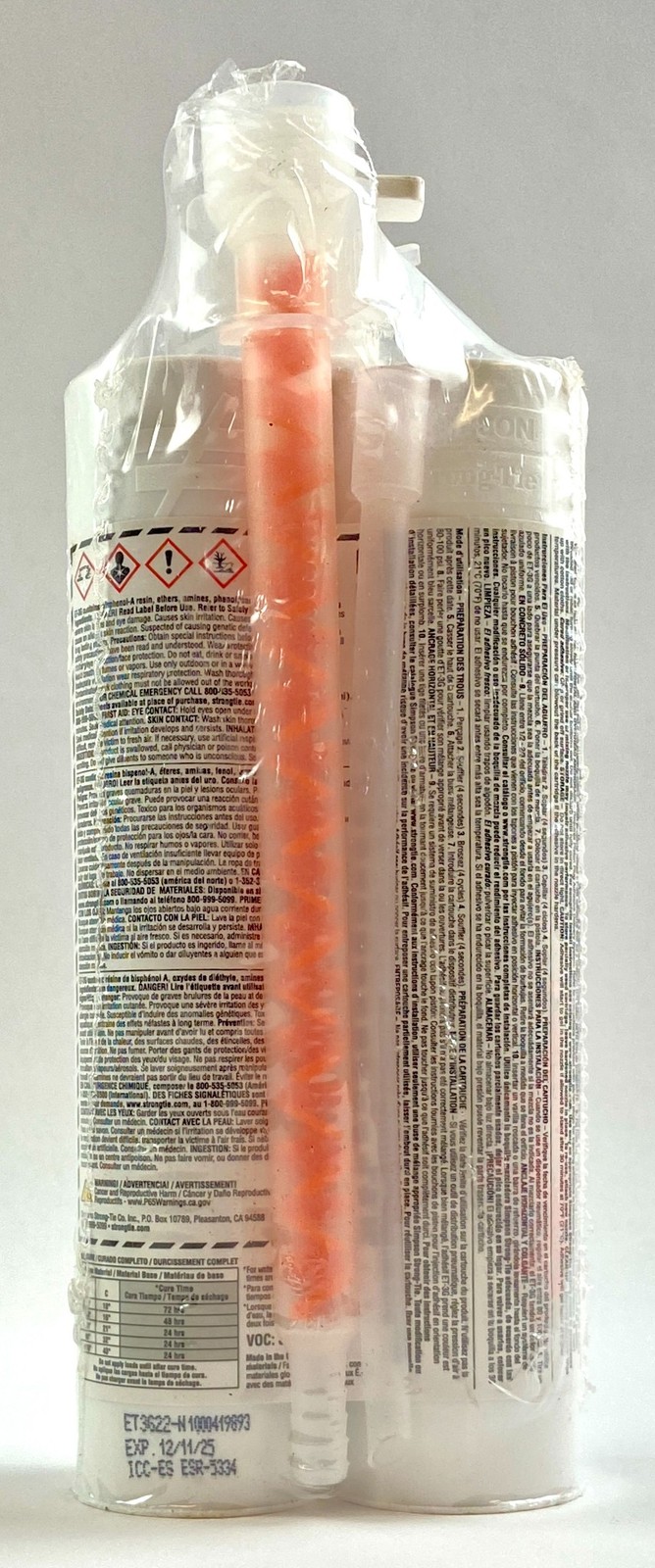 Simpson Strong-Tie ET-3G Anchoring Adhesive Epoxy 22 oz