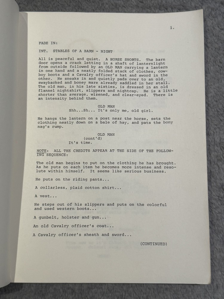 "COLONEL PACKY" by Larry Hankin SCRIPT SCREENPLAY