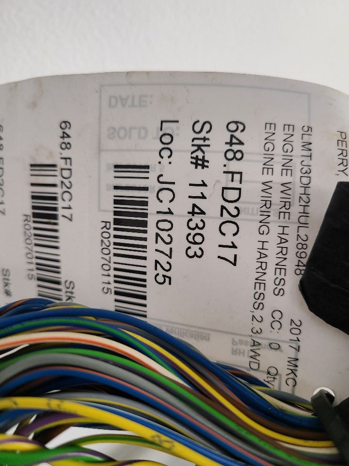 2017 2018 2019 LINCOLN MKC Engine Wire Harness