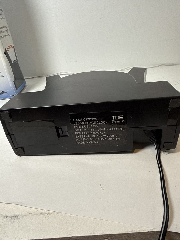 TDE Systems Programmable Red LED Message Clock Floating Message Working