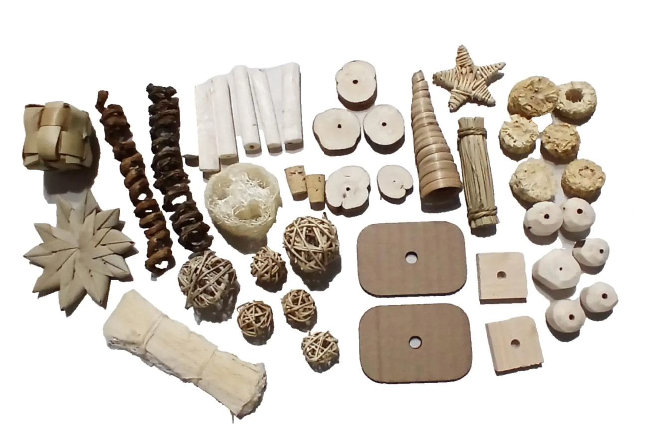 39 piece Foraging, Activity, Shredding Chew Box For Bird Rabbit Hamster Chin Rat