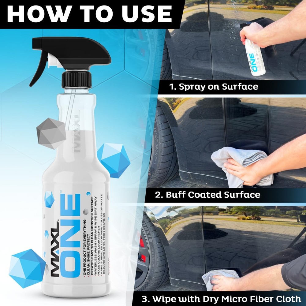 MAXLONE Car Spray with Triphene Technology, Quick Spray & Wipe Purpose Waterless