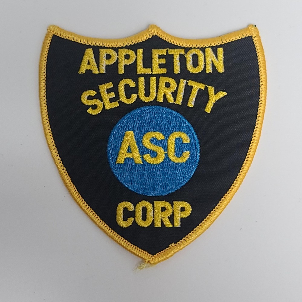 ASC Appleton Security Crest Security Officer Patch Yellow Border