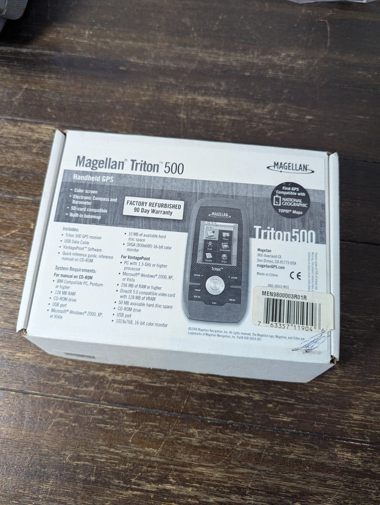 Magellan Triton 500 Handheld GPS Color Screen Complete w/ Box Cords Software