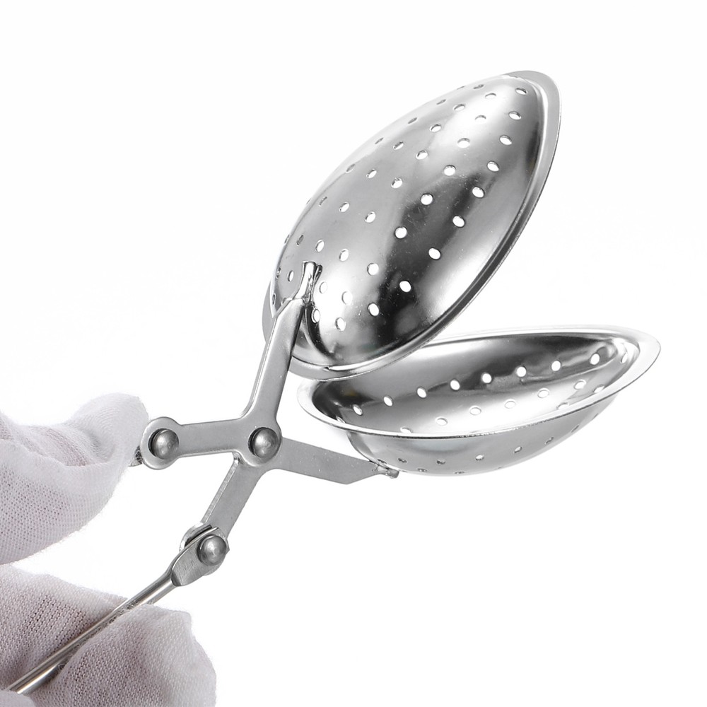 Egg Snap Tea Ball Infuser with Handle Stainless Steel Tea Strainer Silver