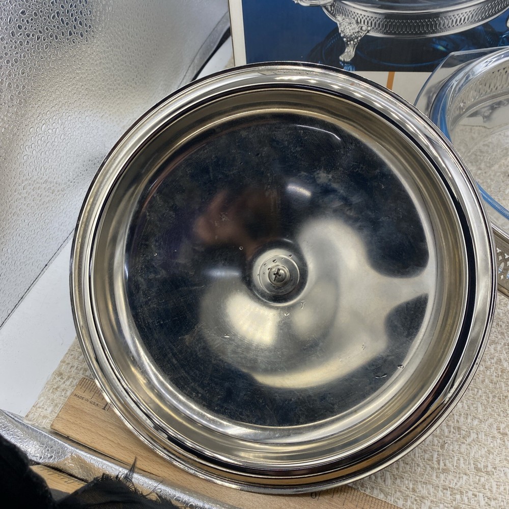GODINGER SILVER ART COMPANY SILVER PLATED ROUND BUFFET SERVER 2 QUART