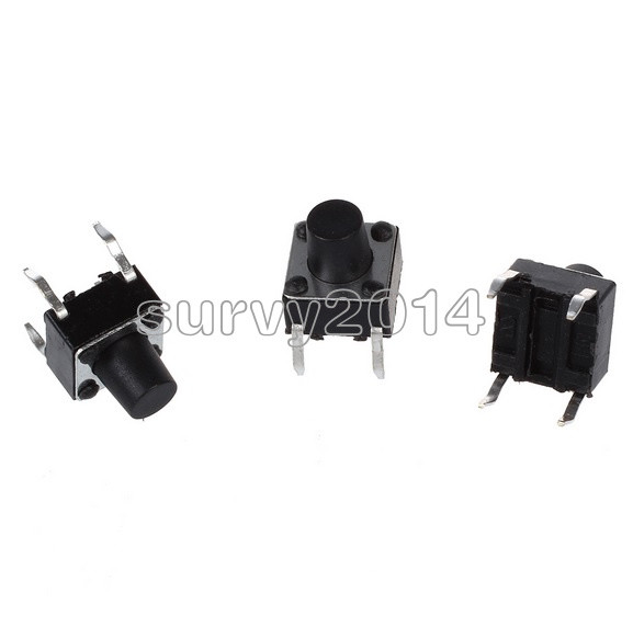 50Pcs 6X6X7mm Tactile Push Button Switch Tact Switch 4-pin DIP-4