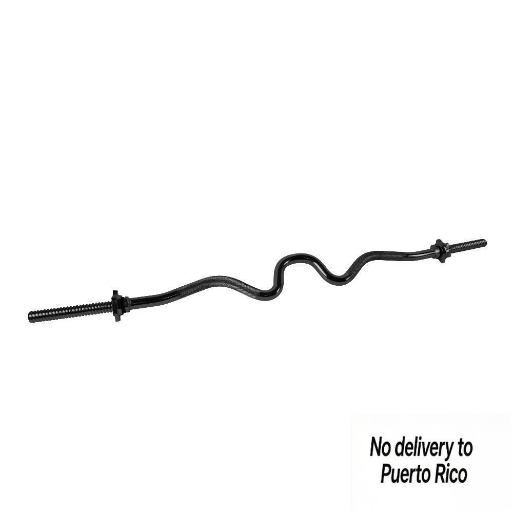 Standard 1-Inch Threaded Solid Super Curl Bar, Black