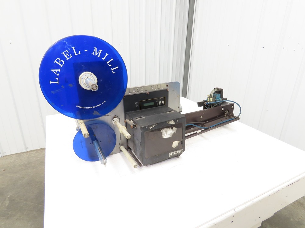 Sato M-8485S Label Mill Barcode Printer Labeler Pneumatic Blower Applicator
