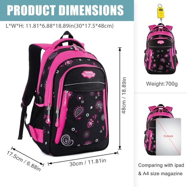 Girls Backpack Large Capacity Splash Proof School Backpack Laptop Backpack