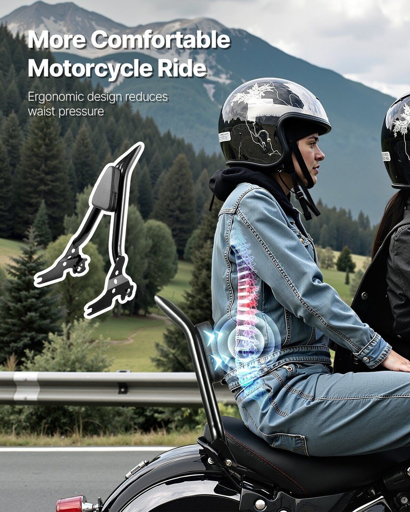 27in Easy-Mount Backrest Bar for Harley-Davidson Dyna 2006-2017