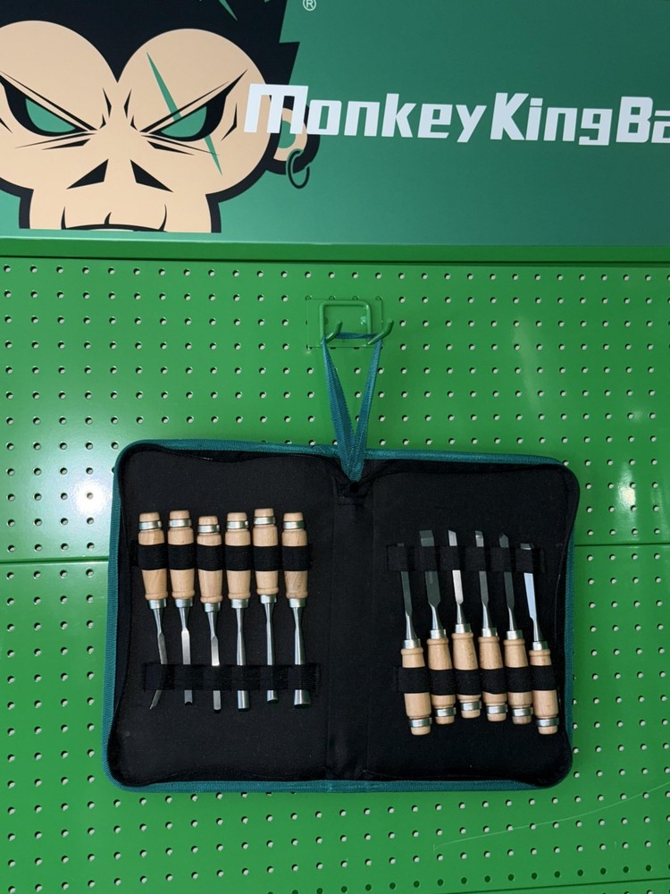 12 PCS Wood Carving Chisel Set Sharp Woodworking Tools Case Storage DIY