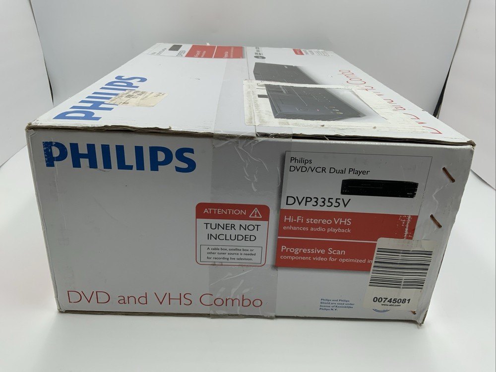 New Philips DVP3355V DVD / VHS Combo DVD / VCR Player