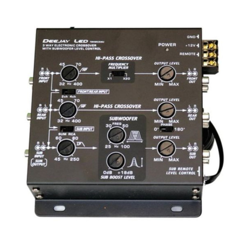 DEEJAY LED TBHMCD361 Vehicle Multi-Amplifier Crossover with RCA inputs and outpu