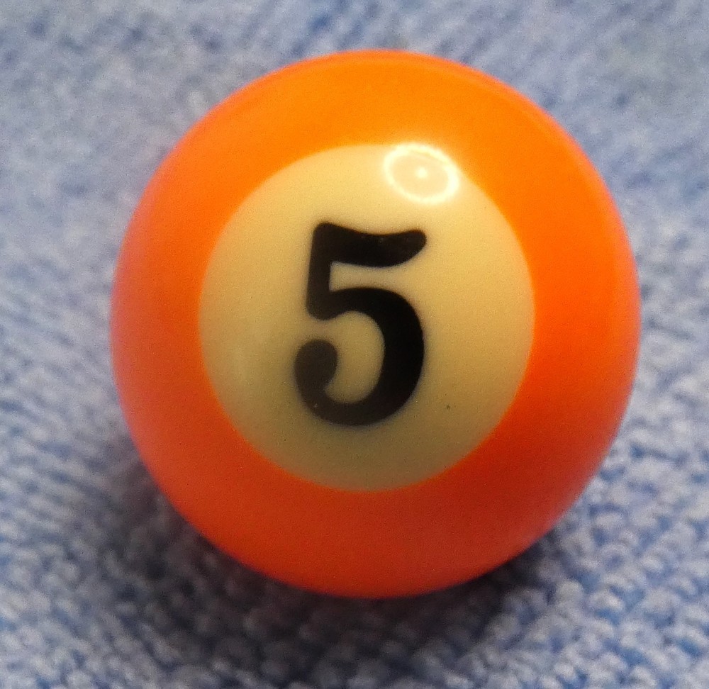 Mini 1” Pool Billiards Ball #5 Solid Orange Replacement