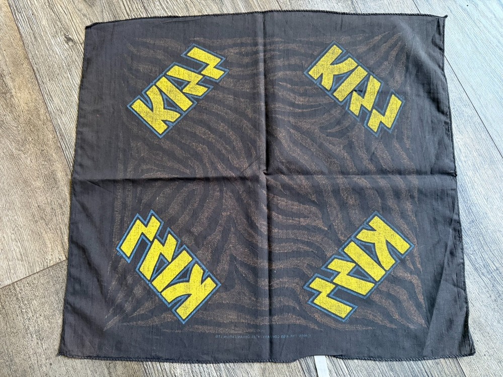 KISS Bandana Animalize Concert Tour 1985 Brown Stripes Vintage Kiss Memorabilia