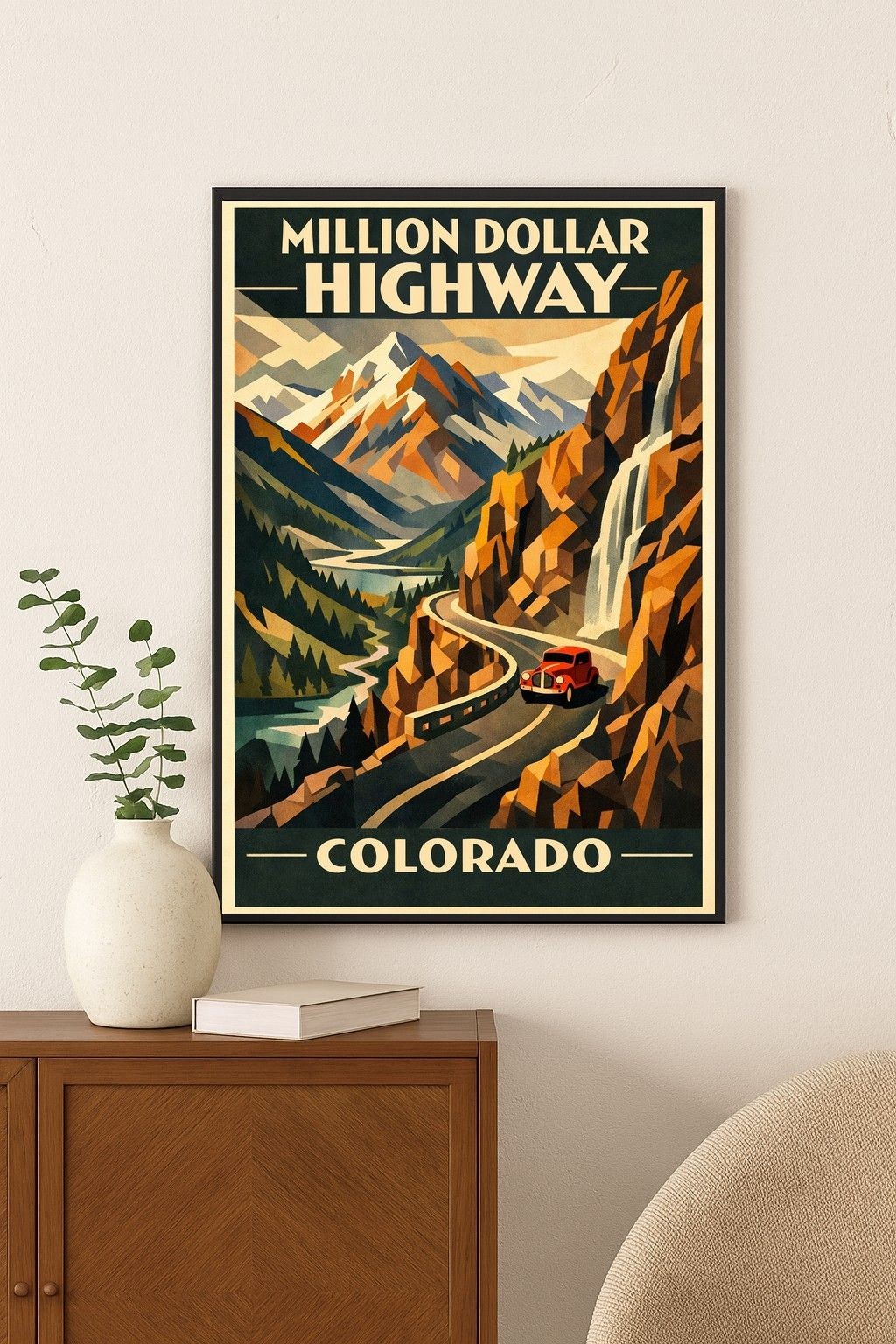 🌄 Million Dollar Highway Poster - Retro Colorado Travel 24x36” - 200GSM