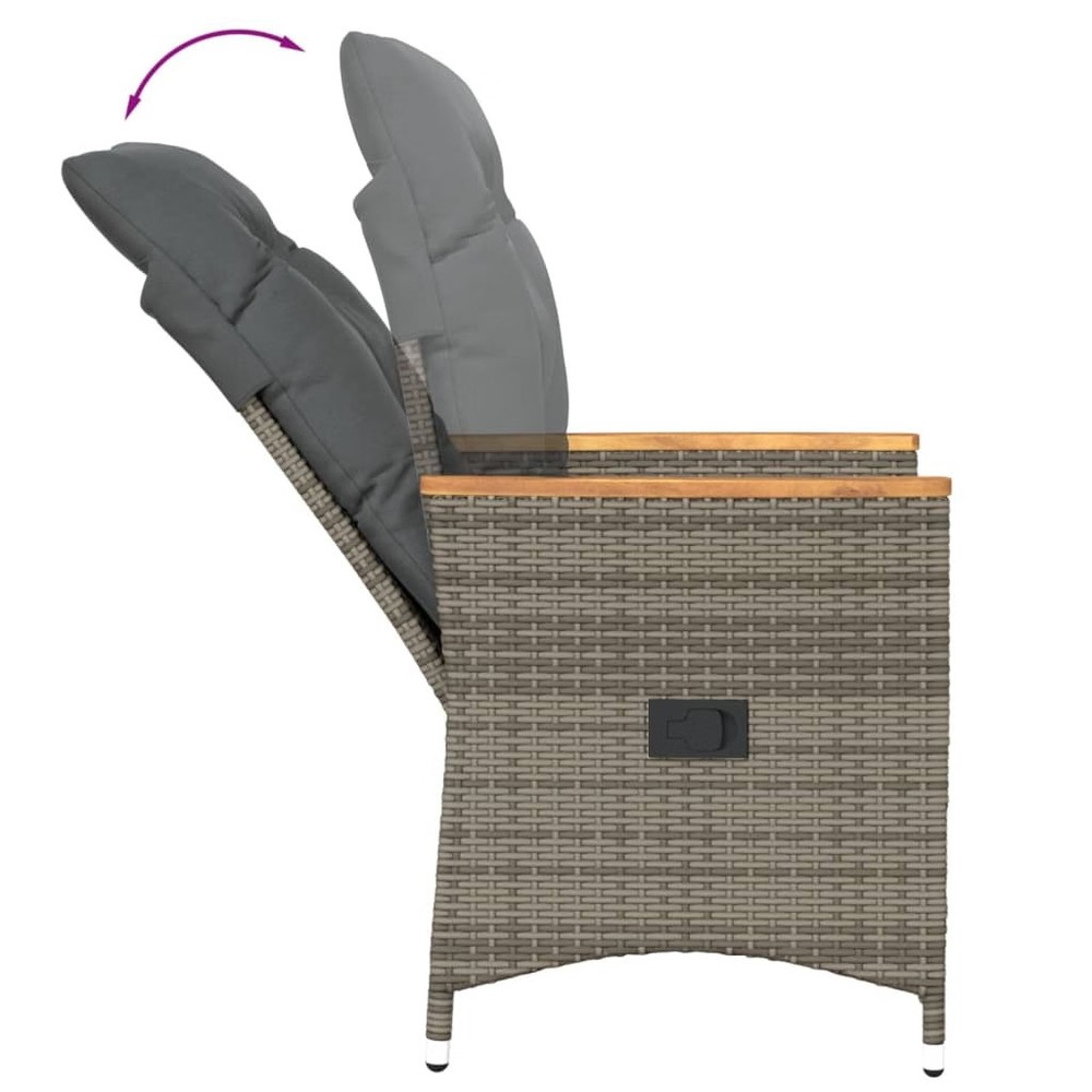 Reclining Garden Chair Grey