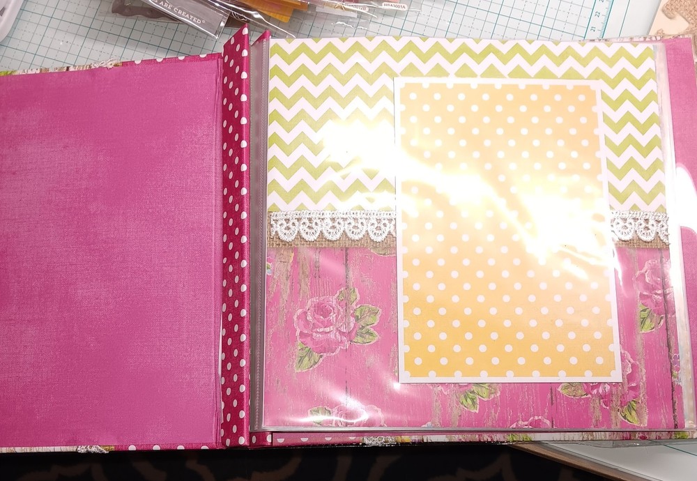 Pre made Paper Studio 8x8 scrapbook plus embellishments