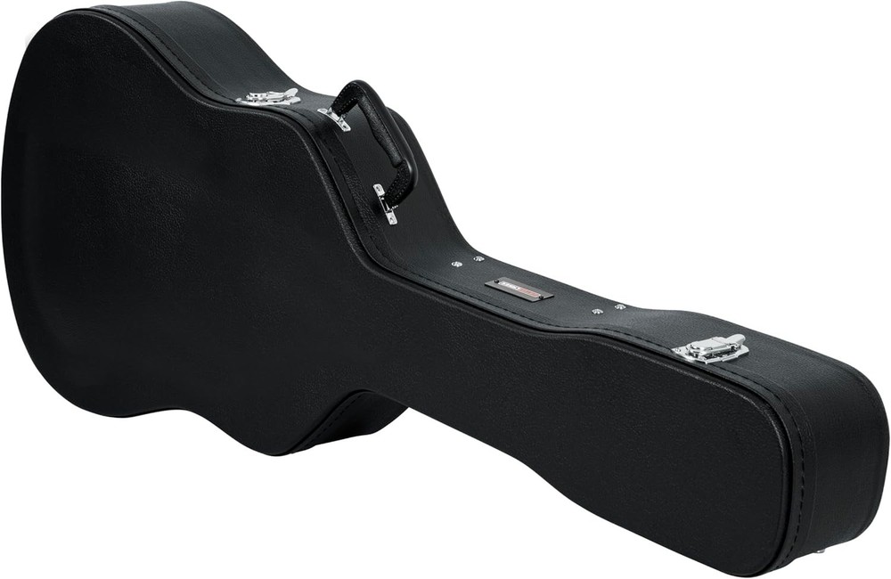 Durable 6/12 String Acoustic Guitar Case with Plush Interior & Locking Latch