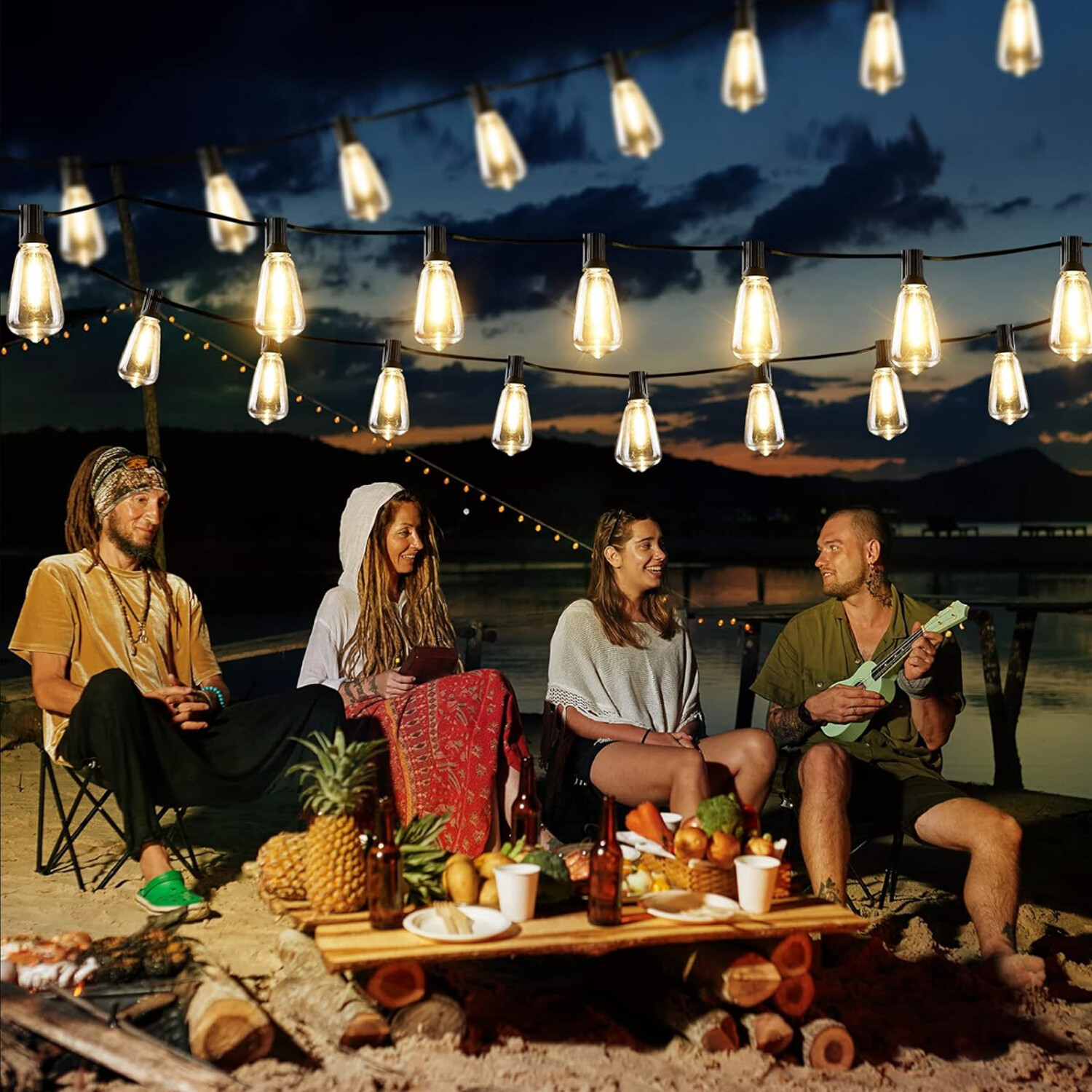 50FT - 400FT LED Outdoor String Lights Dimmable Waterproof ST38 LED Patio Lights