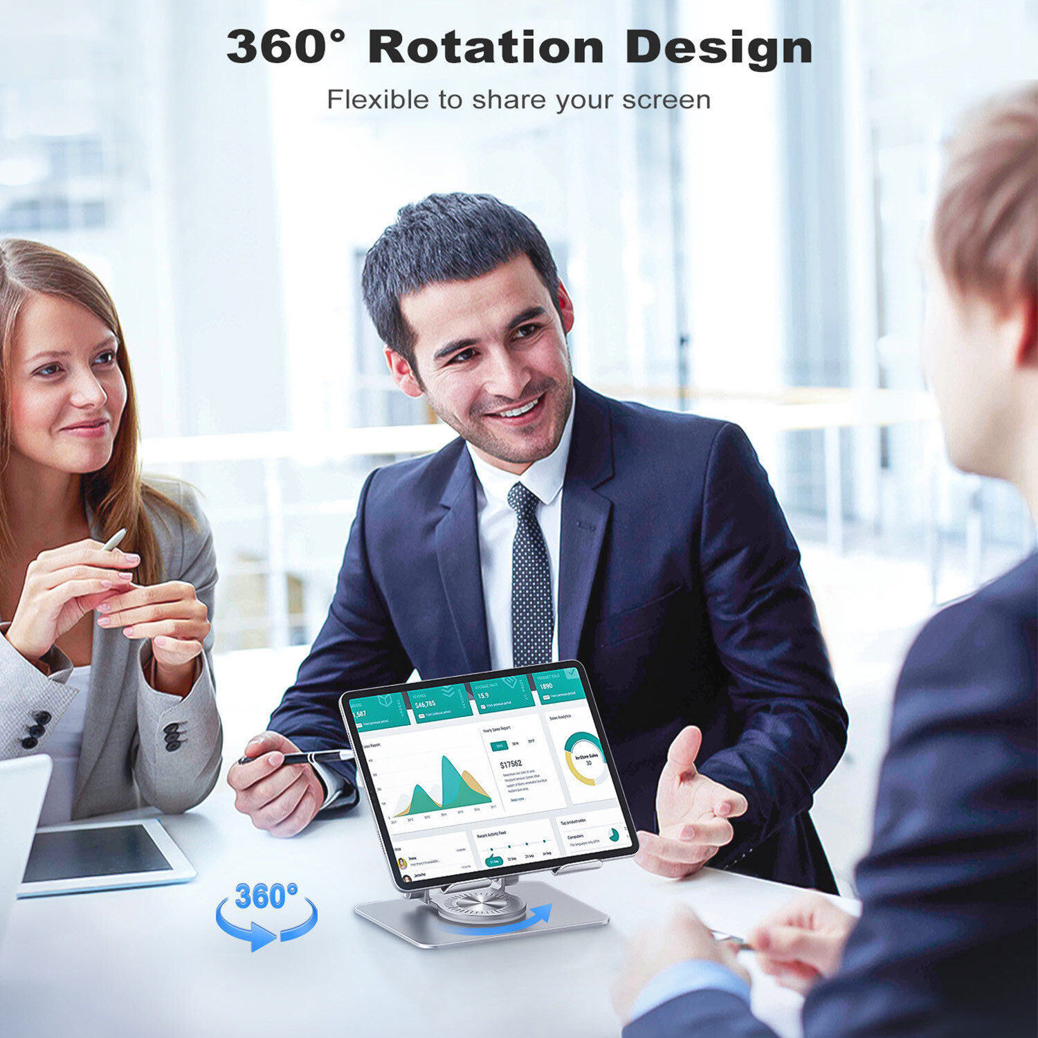 Adjustable Metal Swivel Tablet Stand Holder For Phone Tablet Desktop Car Mounts