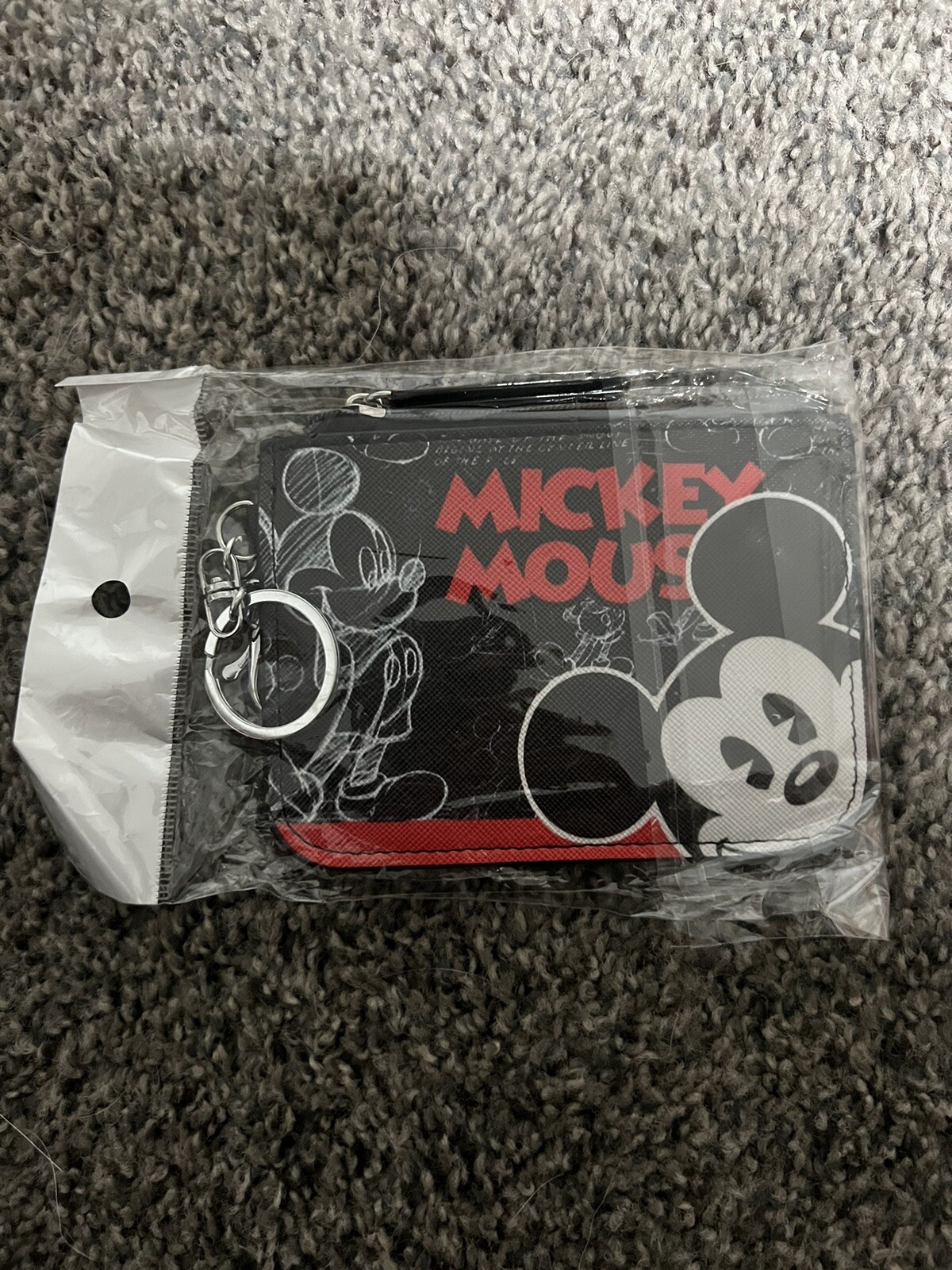NEW Mickey Mouse Wallet, Cardholder, Case, Bag. Zipper Pocket. Keychain. Stencil