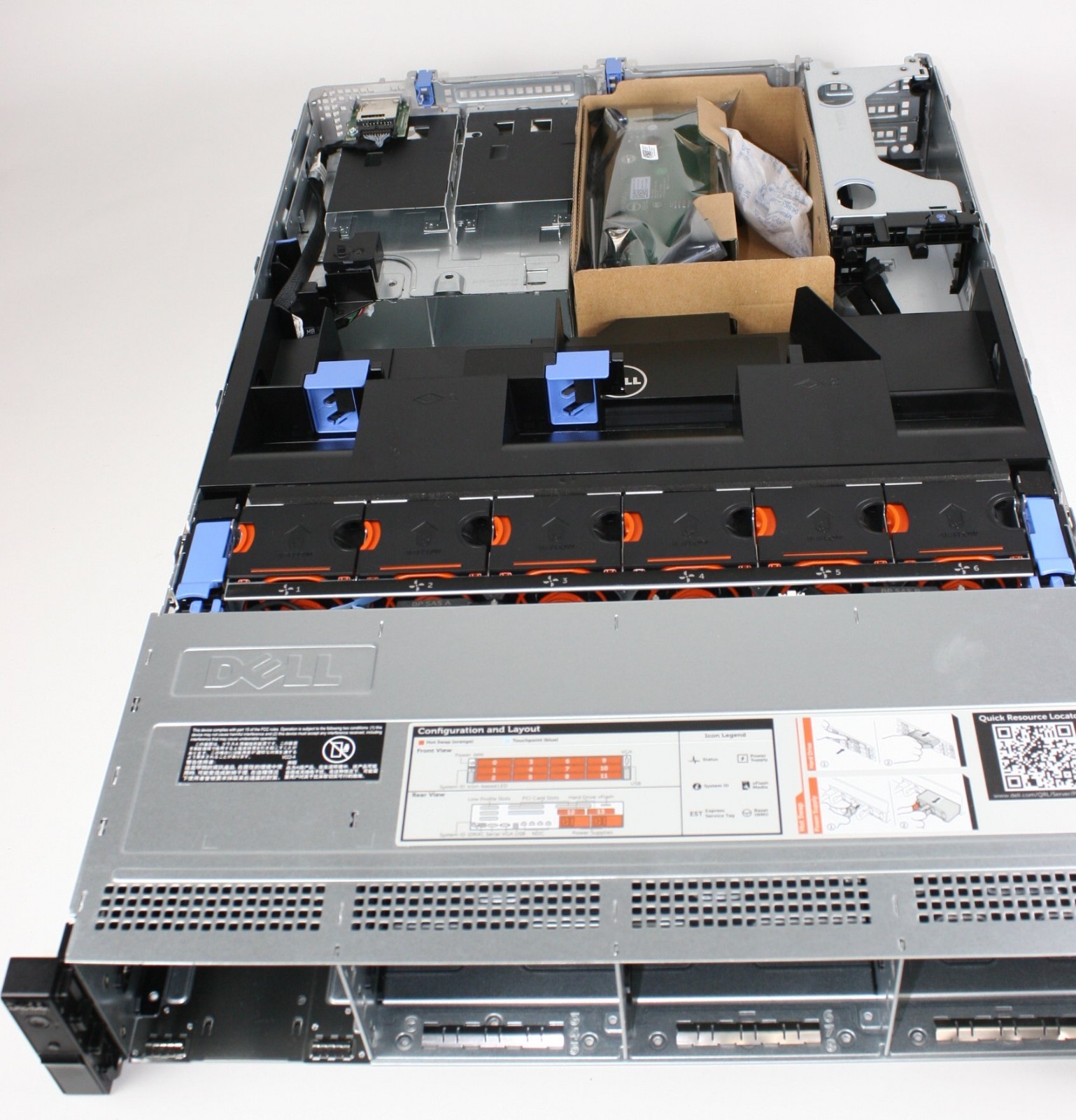New Dell PowerEdge R720xd LFF 3.5" x12 chassis w/ backplane cables fans & risers