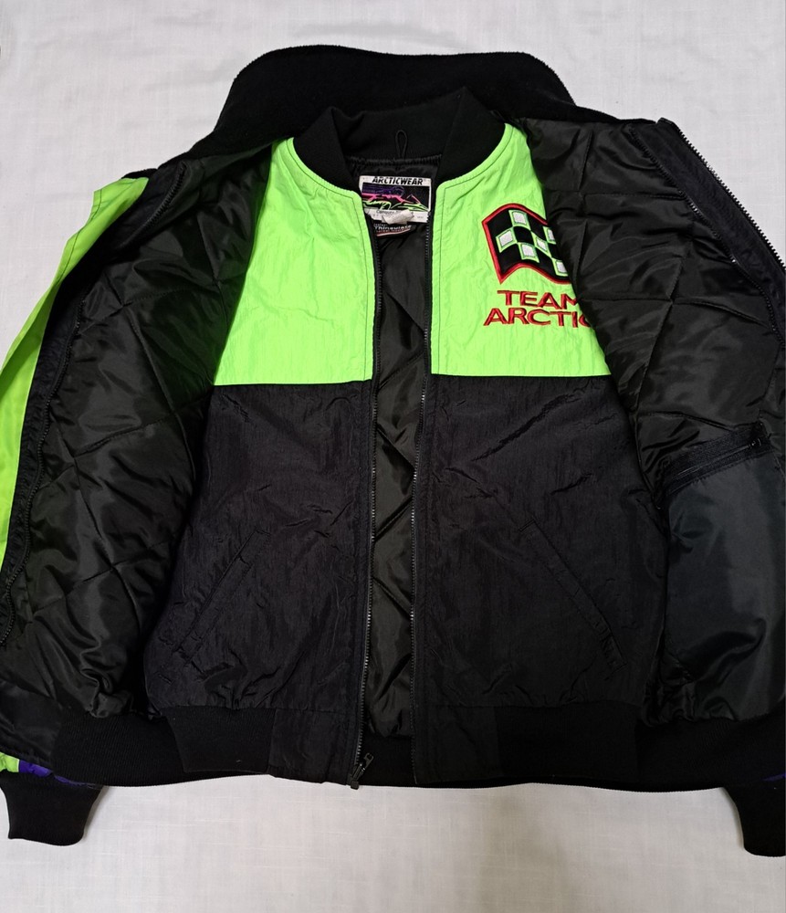 Vintage Team Arctic Cat M Thinsulate Green Double Snowmobile Jacket