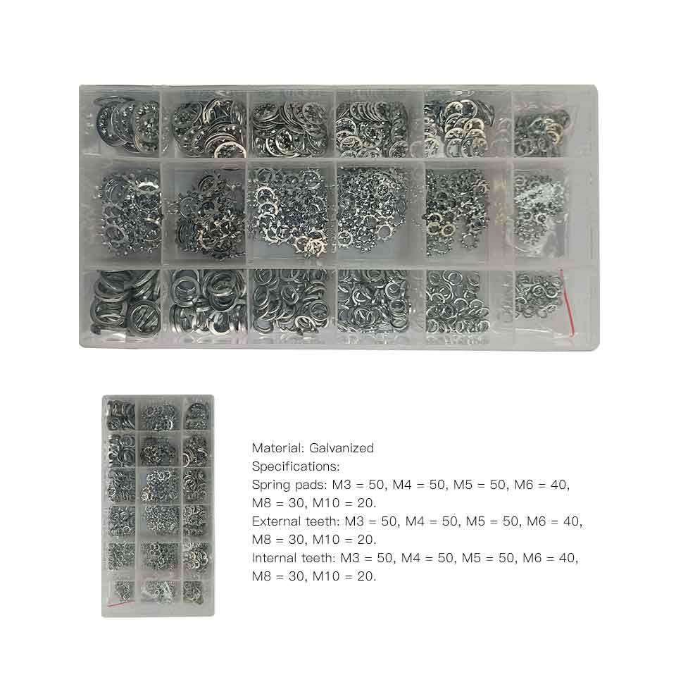 720Pieces External & Internal Star and Split Lock Washer Assortment Kit – Metric