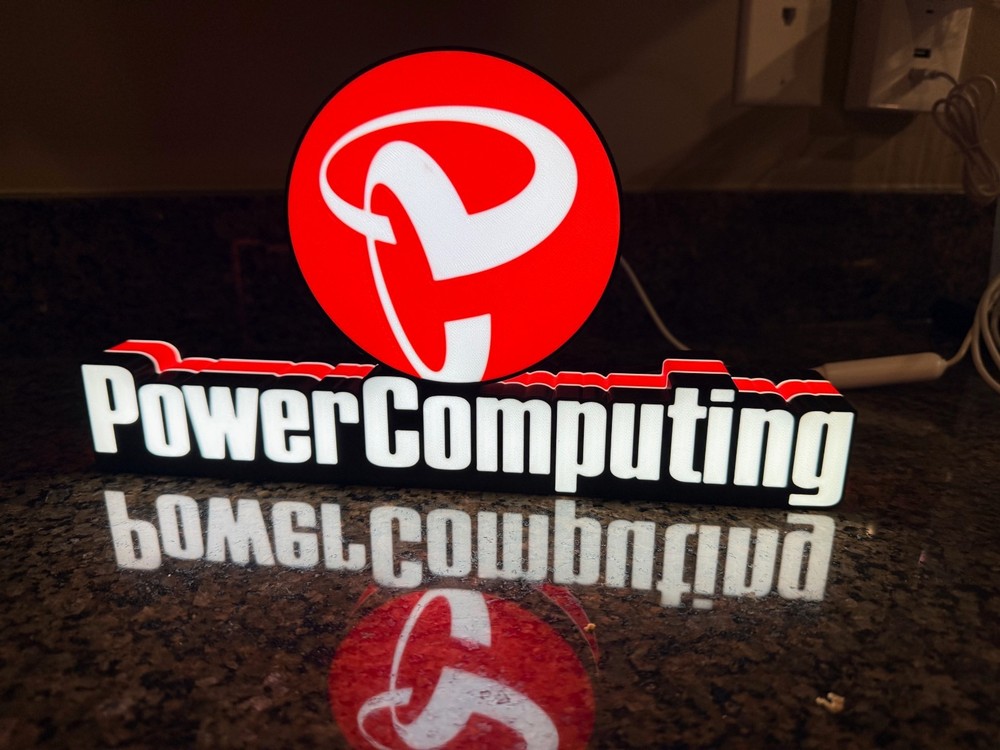 Power Computing Inspired LED Sign 12" - Light Retro Computer Vintage Wall Deco