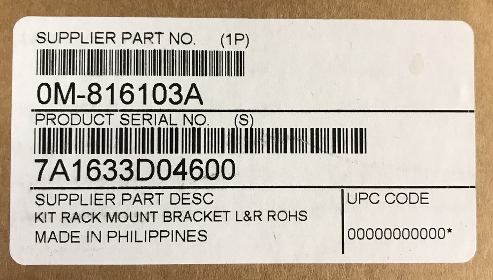 NEW RACK MOUNT BRACKET KIT L&R ROHS 0M-816103A