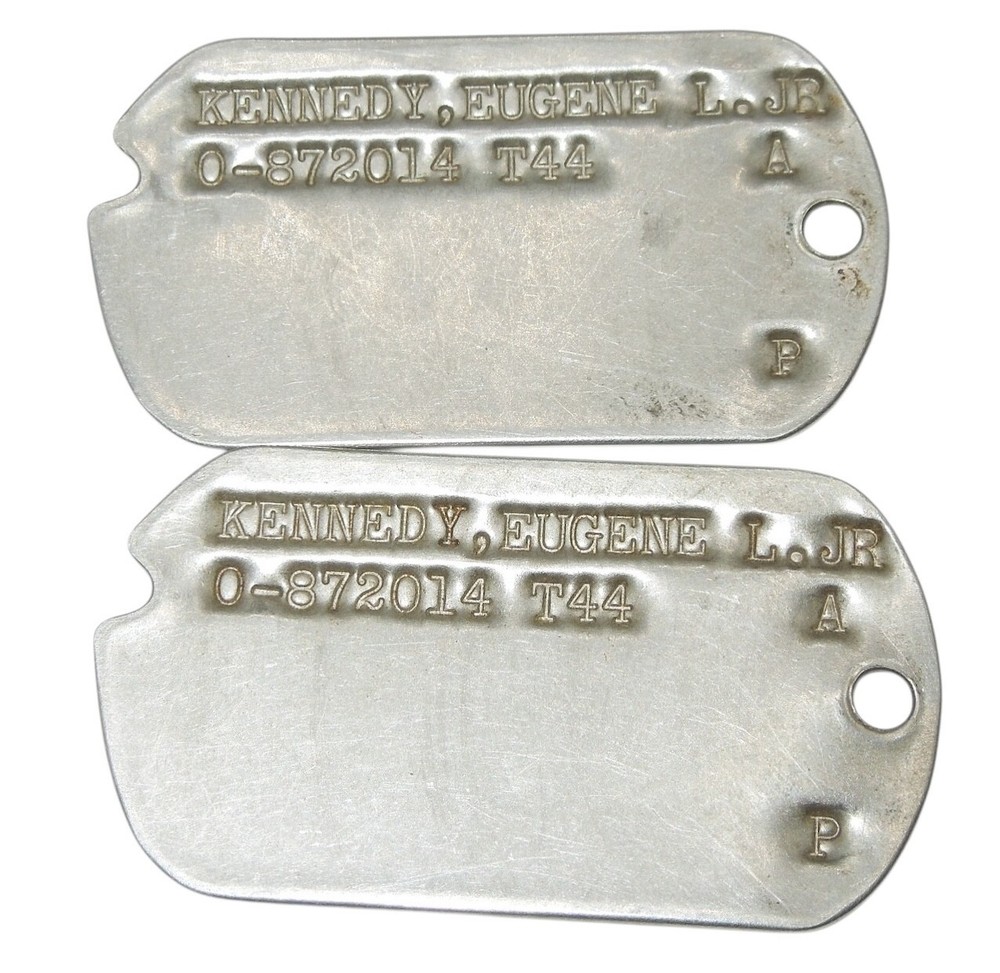 Original WWII US Army Air Force AAF Officer Dog Tags Kennedy CA12