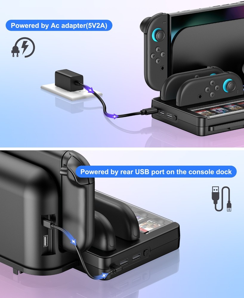 4-in-1 Charging Dock for Switch 2 Joy-Con Controller Charger Storage Station