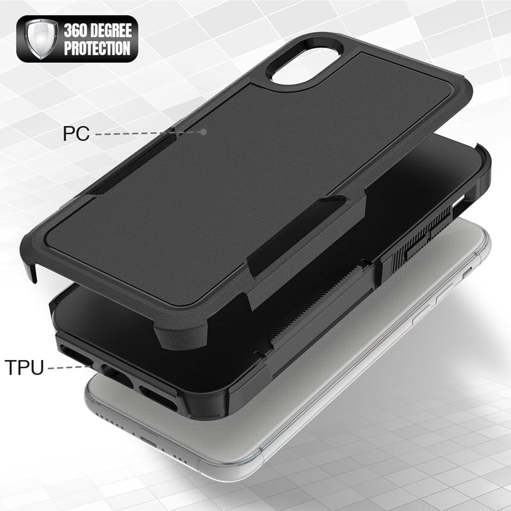 iPhone X/iPhone Xs Case: Dual Layer Protective Heavy Duty Shockproof Rugged Bump