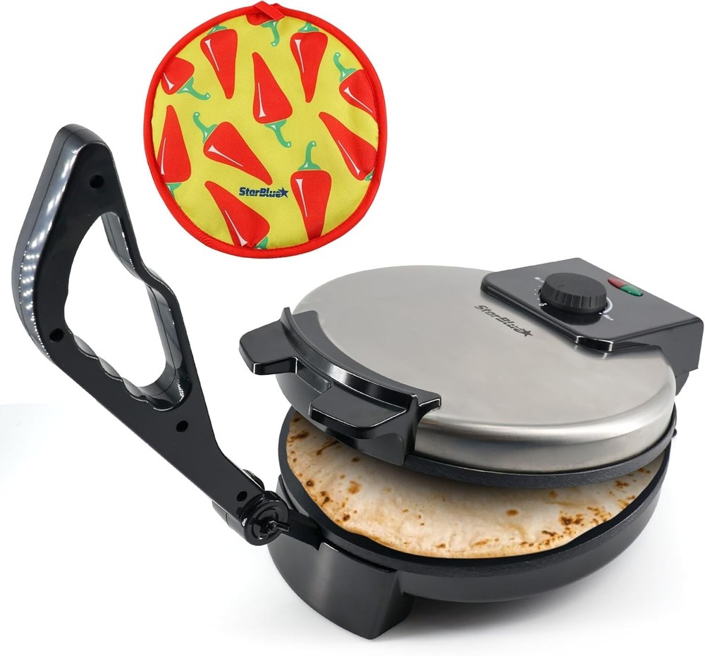 Versatile Roti Maker for Chapatis, Tortillas, with FREE Warmer & Cool Touch Tech