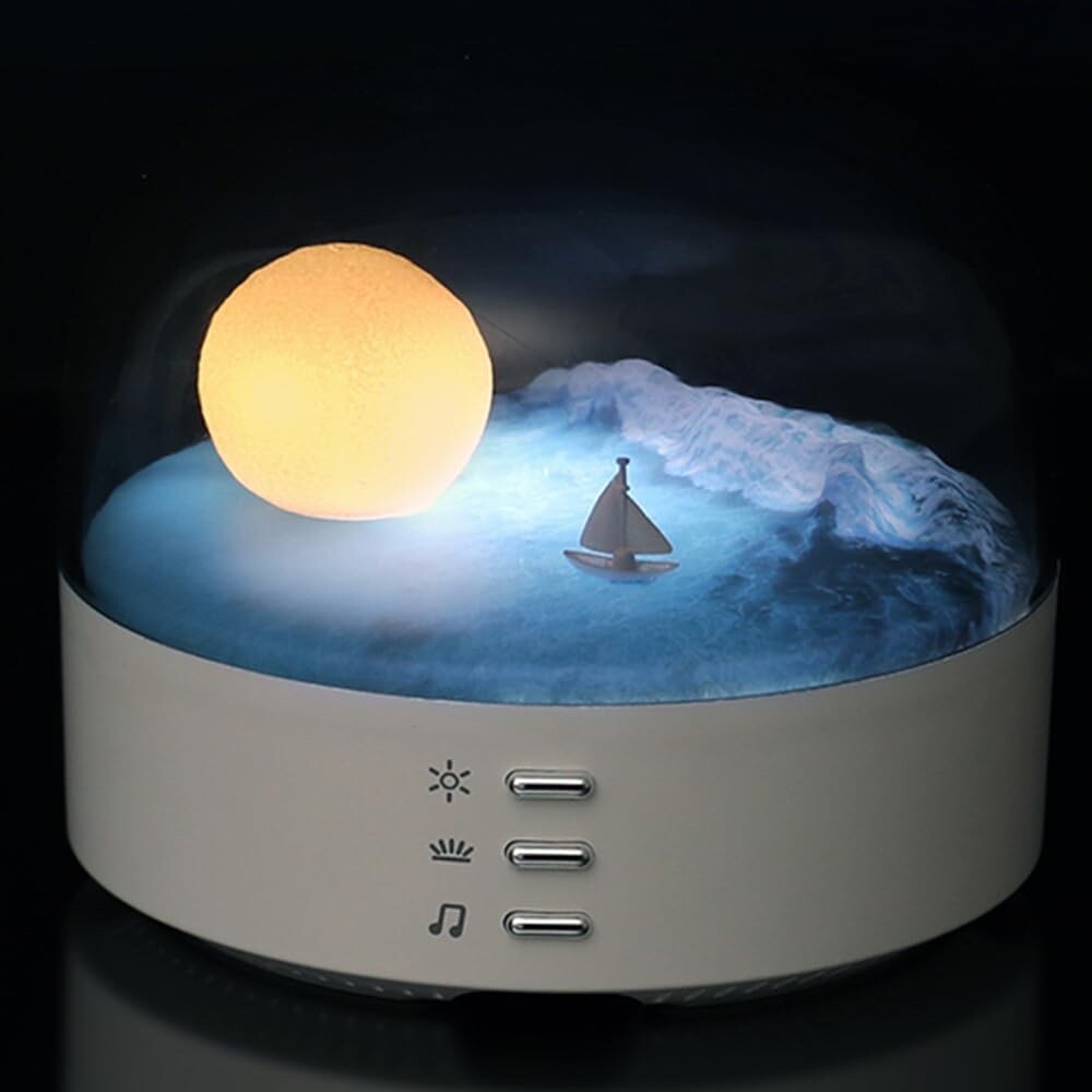 Bluetooth Wireless Portable Speaker + Moon Landscape bedside Lamp Rechargeable
