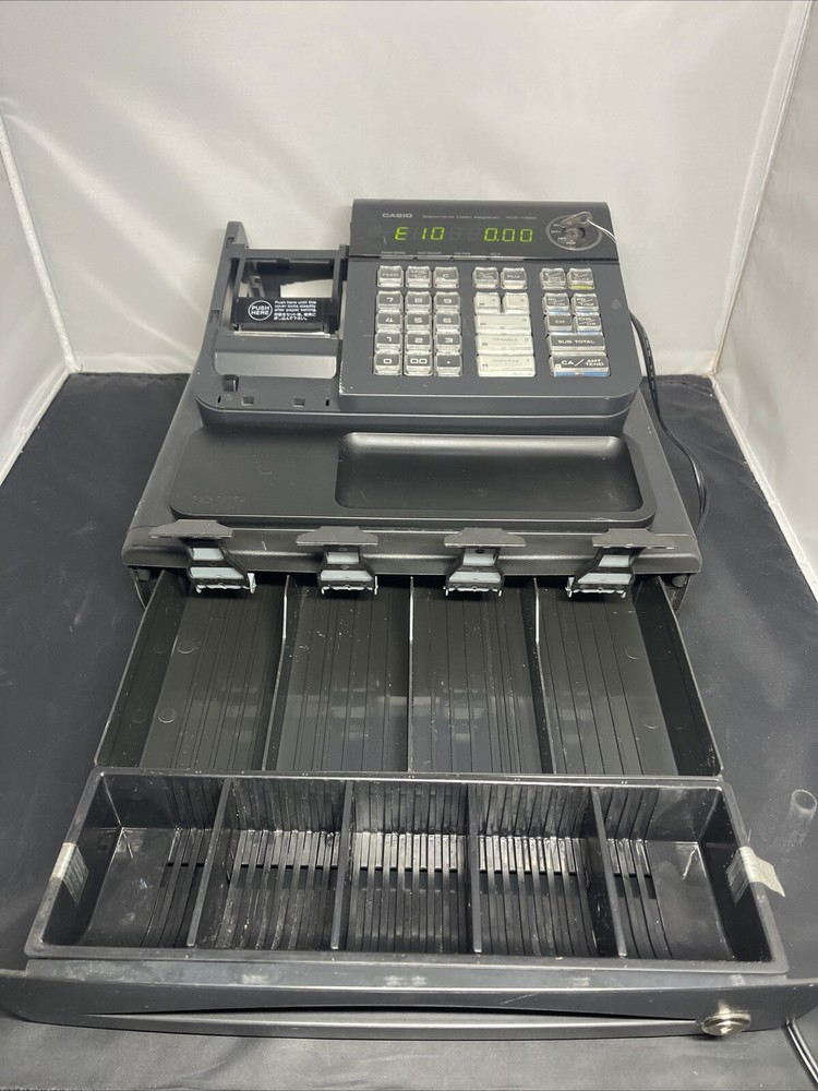 Casio PCR-T280 Electronic Cash Register Working (Missing Part Read)