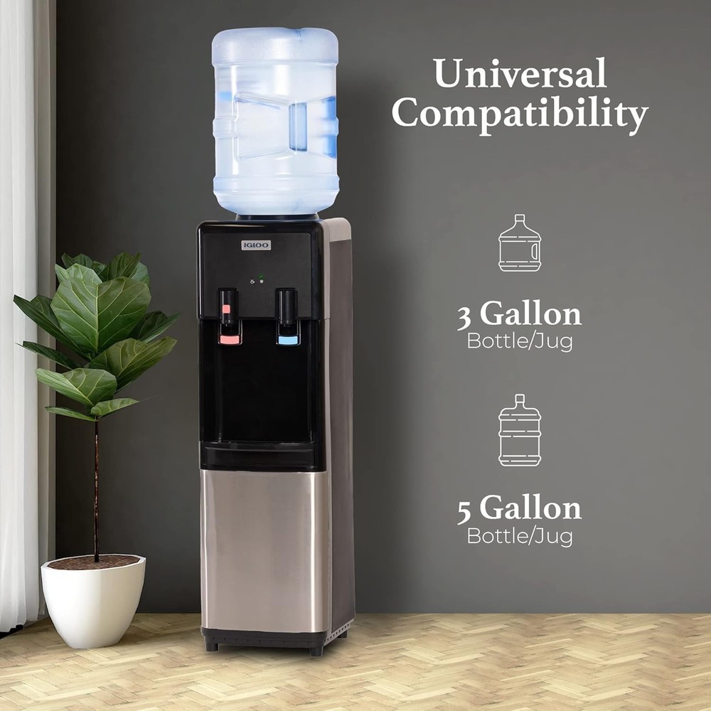 Top Loading Water Cooler with Removable Tray & Energy-Saving Features - Water...
