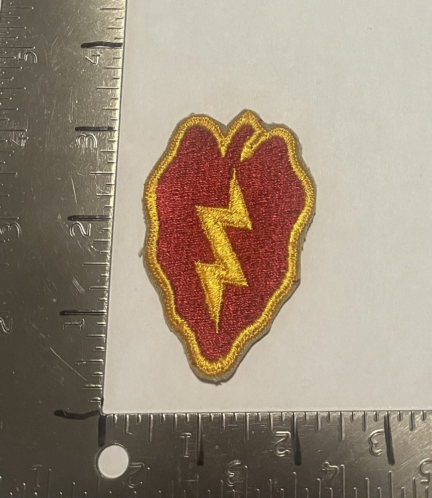 WW2 US Army 25th Infantry Division Cut Edge White Back SSI Patch No Glow