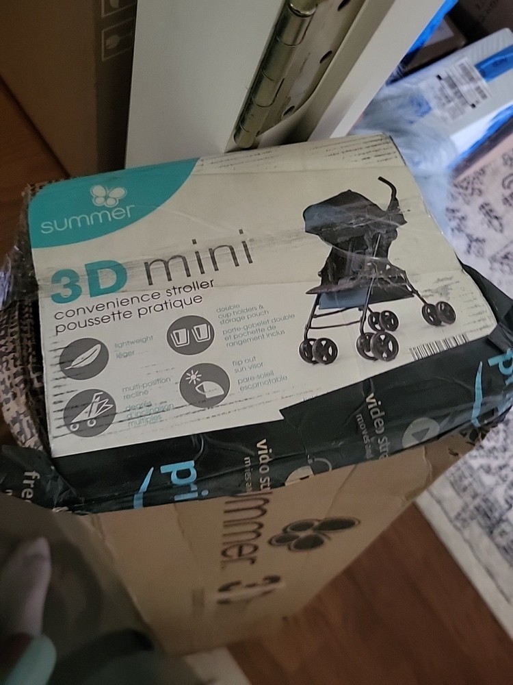 Summer By Ingenuity 3D Mini Convenience Stroller Blue Black Lightweight Compact