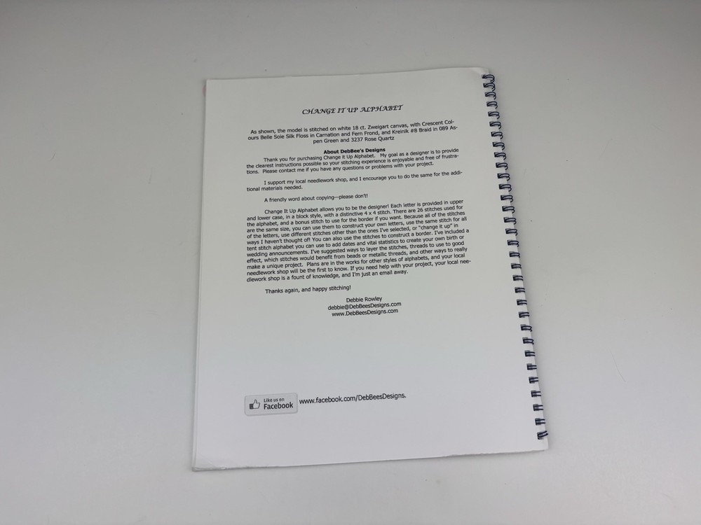 DebBee’s designs Change It Up Alphabet needlepoint pattern 7S