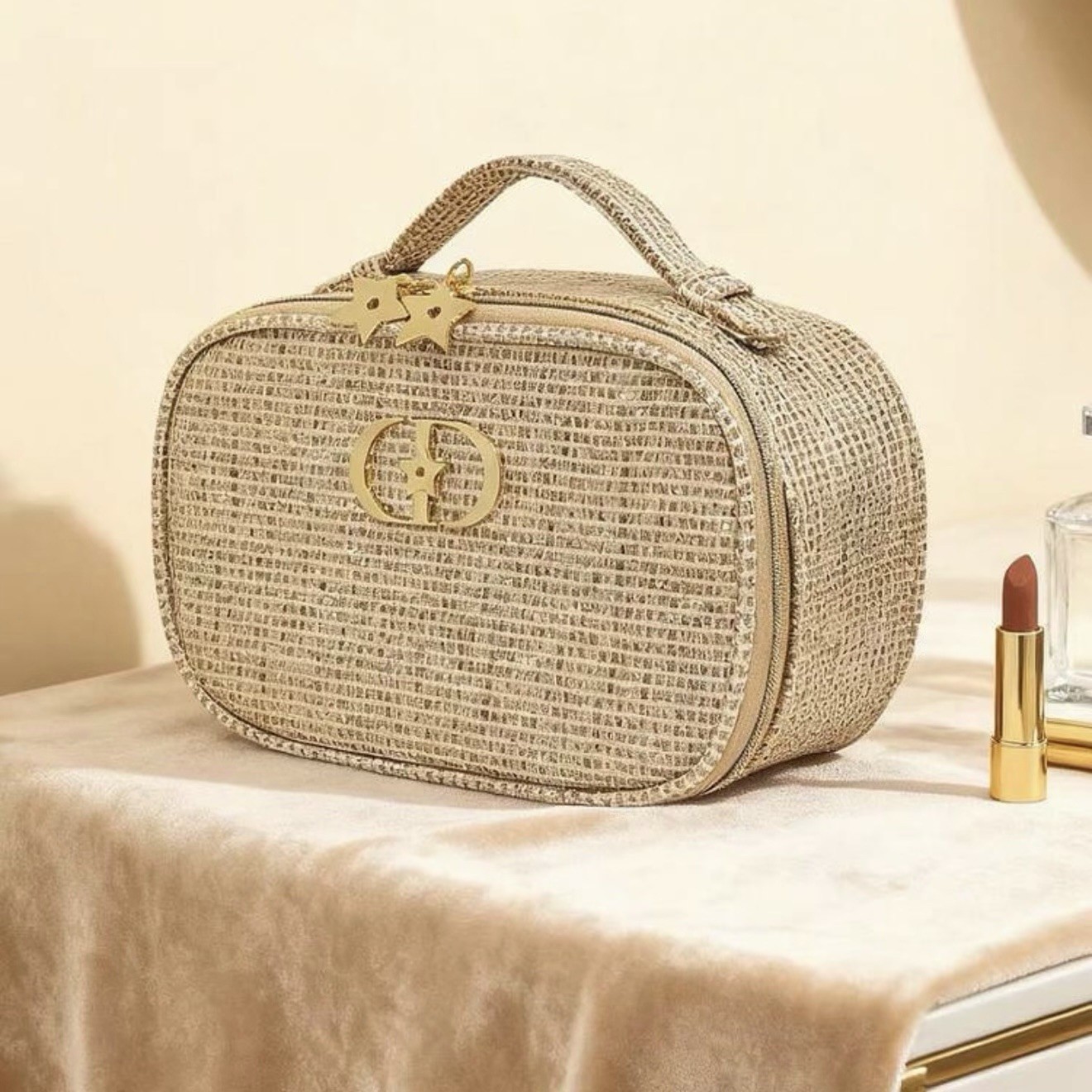 DIOR BEAUTY Gold Vanity Case Makeup Holiday 2025 Limited Edition Novelty GWP NIB