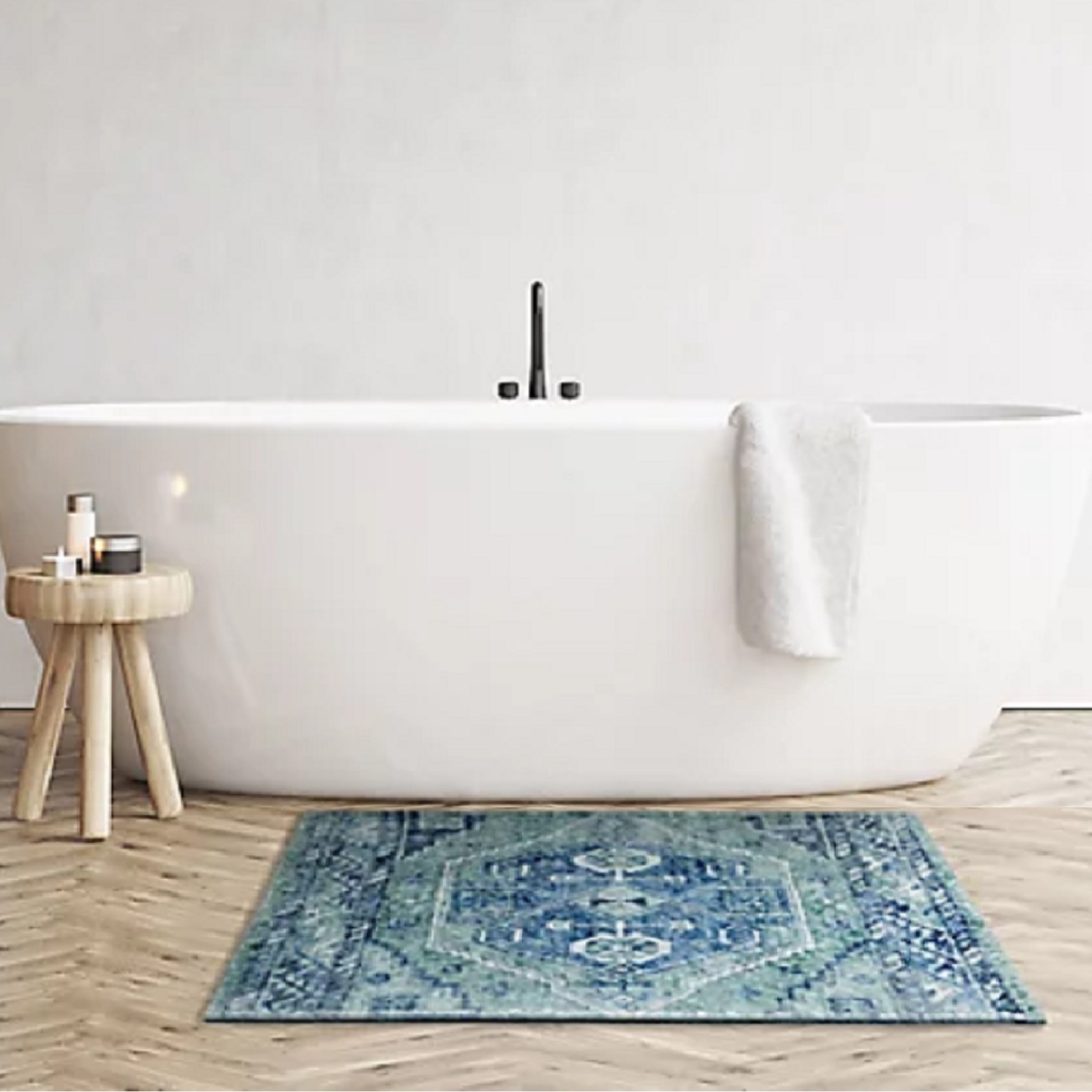 brand new Wild Sage Blue Green Gray Pattern 20x33 inch Rug in 100% Polyester