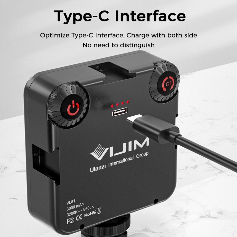 Ulanzi VIJIM VL81 Mini LED Video Light Studio Lighting Soft Diffuser Vlog Light