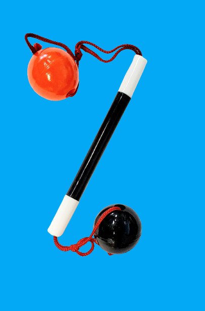 MAGIC WAND & BEADS PUZZLE Plastic Balls String Trick Escape Brain Toy Mini Rope