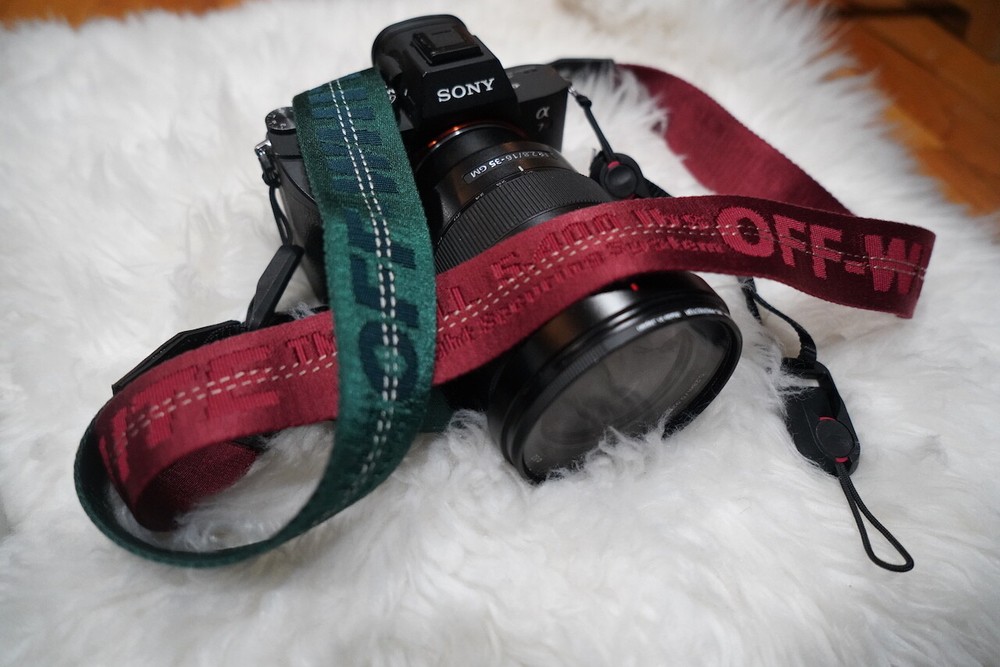 Off White Belt Camera Strap Authentic Custom w/ Quick Release Industrial Belt